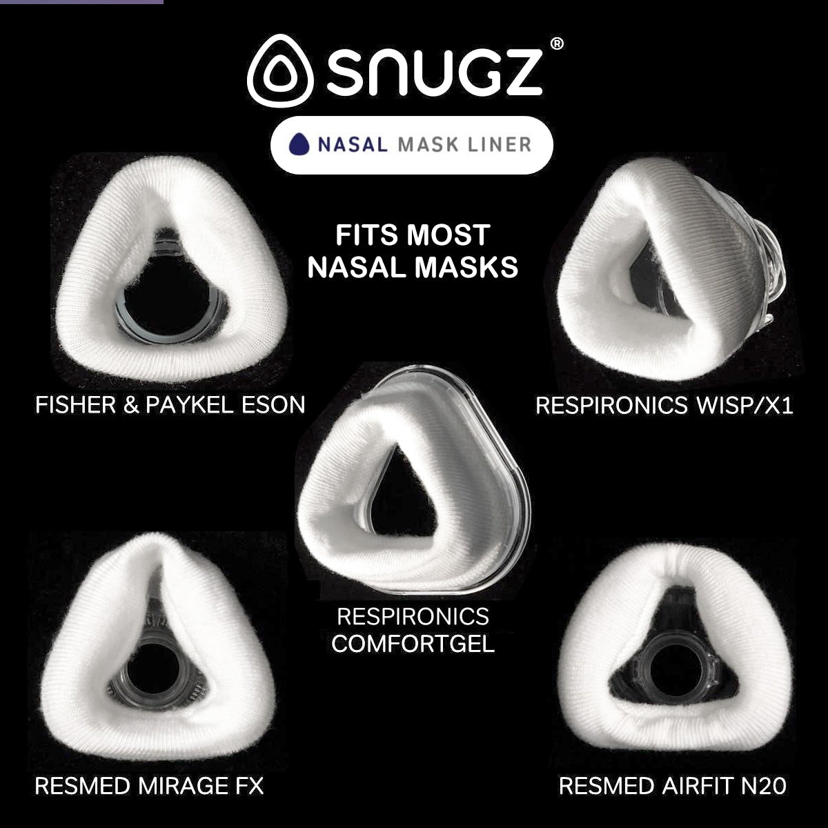 Snugz Nasal CPAP Mask Liners - 2 Pack (90 Night Supply) 缩略图 6