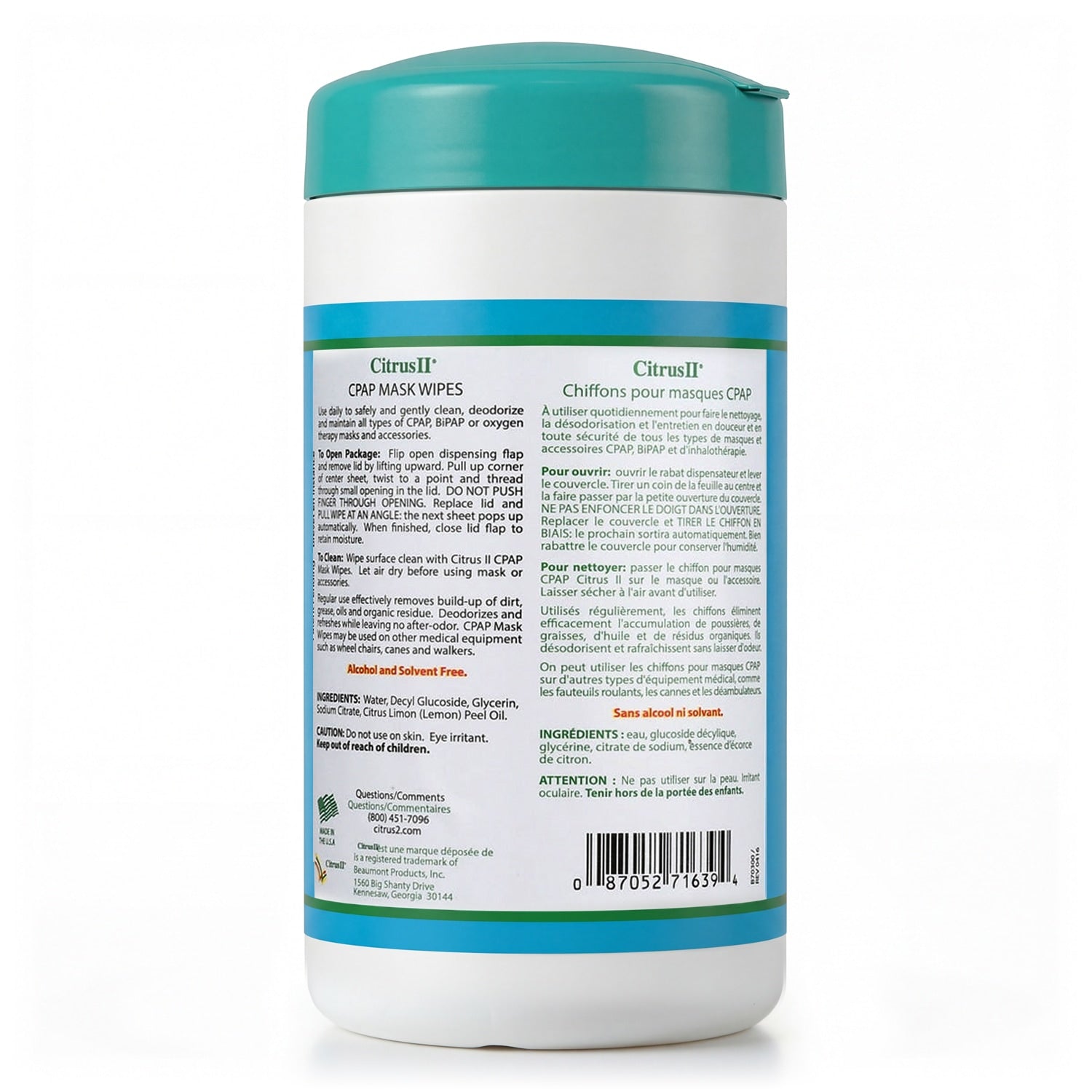 Citrus II CPAP Mask & Tube Cleaning Wipes 缩略图 3